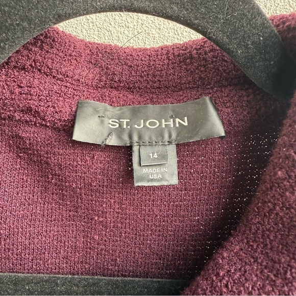 St. John cropped Suit Blazer Jacket cap sleeve - Picture 2 of 7